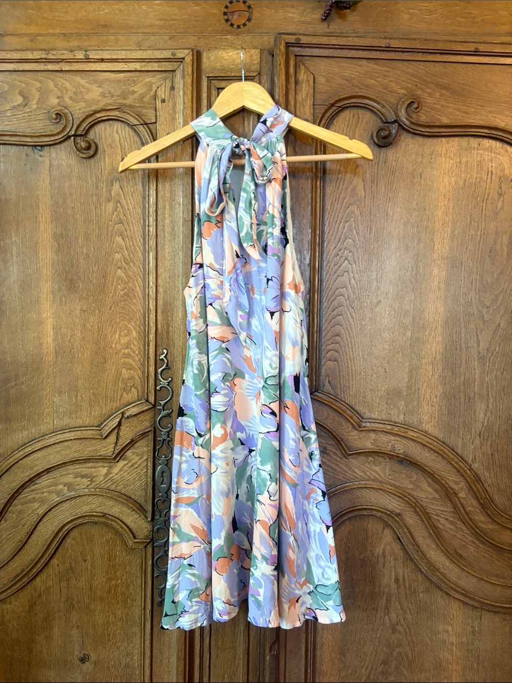 Lulus Tied Back To You Lavender Multi Floral Print Mini Shift Dress - Picture 14 of 16